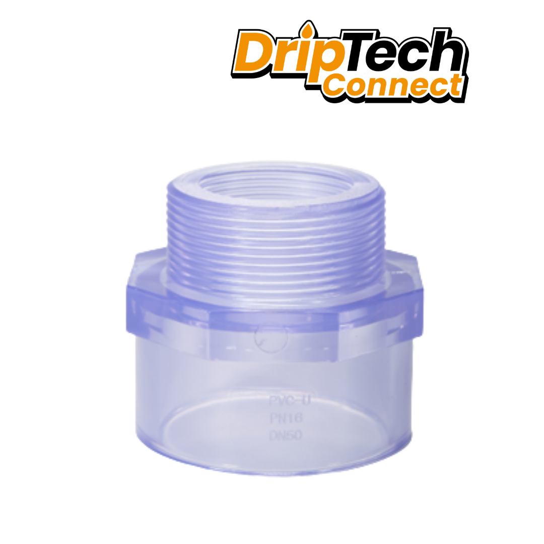 Clear PVC Valve Socket - Driptech Connect 20mm - 40mm