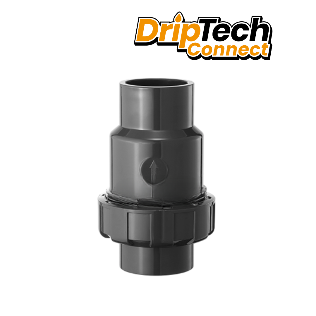 Grey PVC Single Union Ball Valve- Driptech Connect 20mm - 50mm